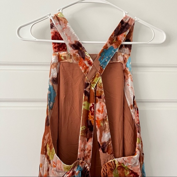 Anthropologie Halter Velvet Maxi Dress Honey M - Picture 9 of 13